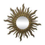 Sixties Sunburst Butler Mirror Sun Mirror Ball Glass Resin 43cm