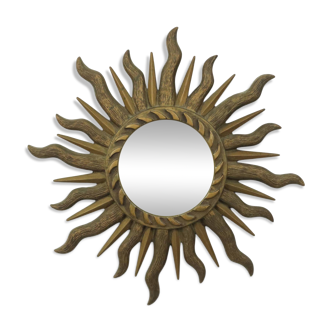 Miroir Butler Sunburst des années 60, boule miroir en verre et résine, 43 cm