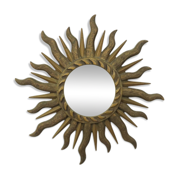 Sixties Sunburst Butler Mirror Sun Mirror Ball Glass Resin 43cm