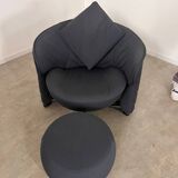 Armchair with pouf model girotonda italian design francesco binfaré year 80