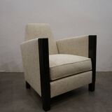 2 fauteuils Art Déco en laque noire