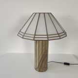 Vintage glass and metal lamp, 70s