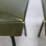 Pair of tubular armchairs, imitation leather. Circa 1950