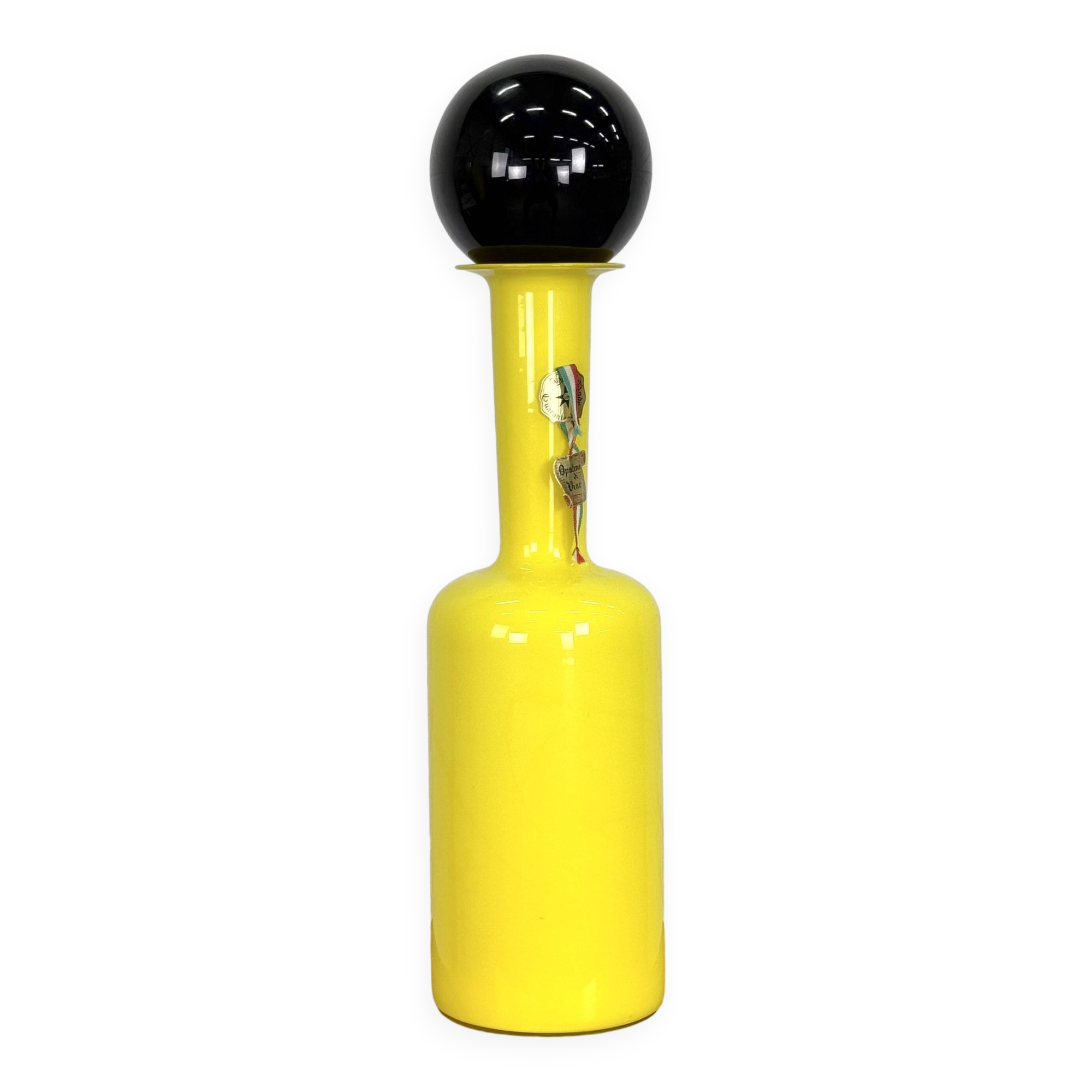 Yellow Italian carafe Opaline by Vinci