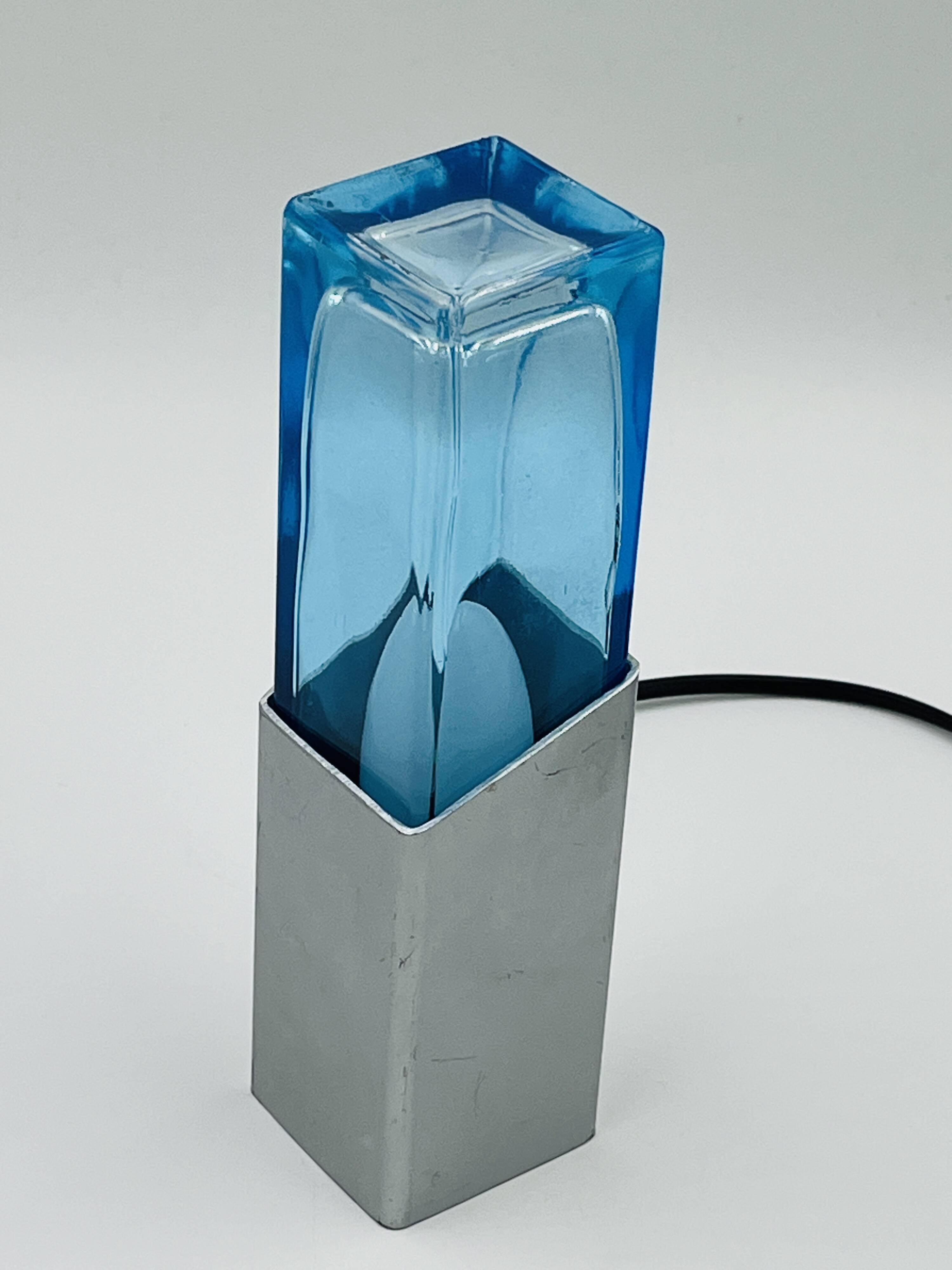Space Age Glass Block Lamp Murano 1970