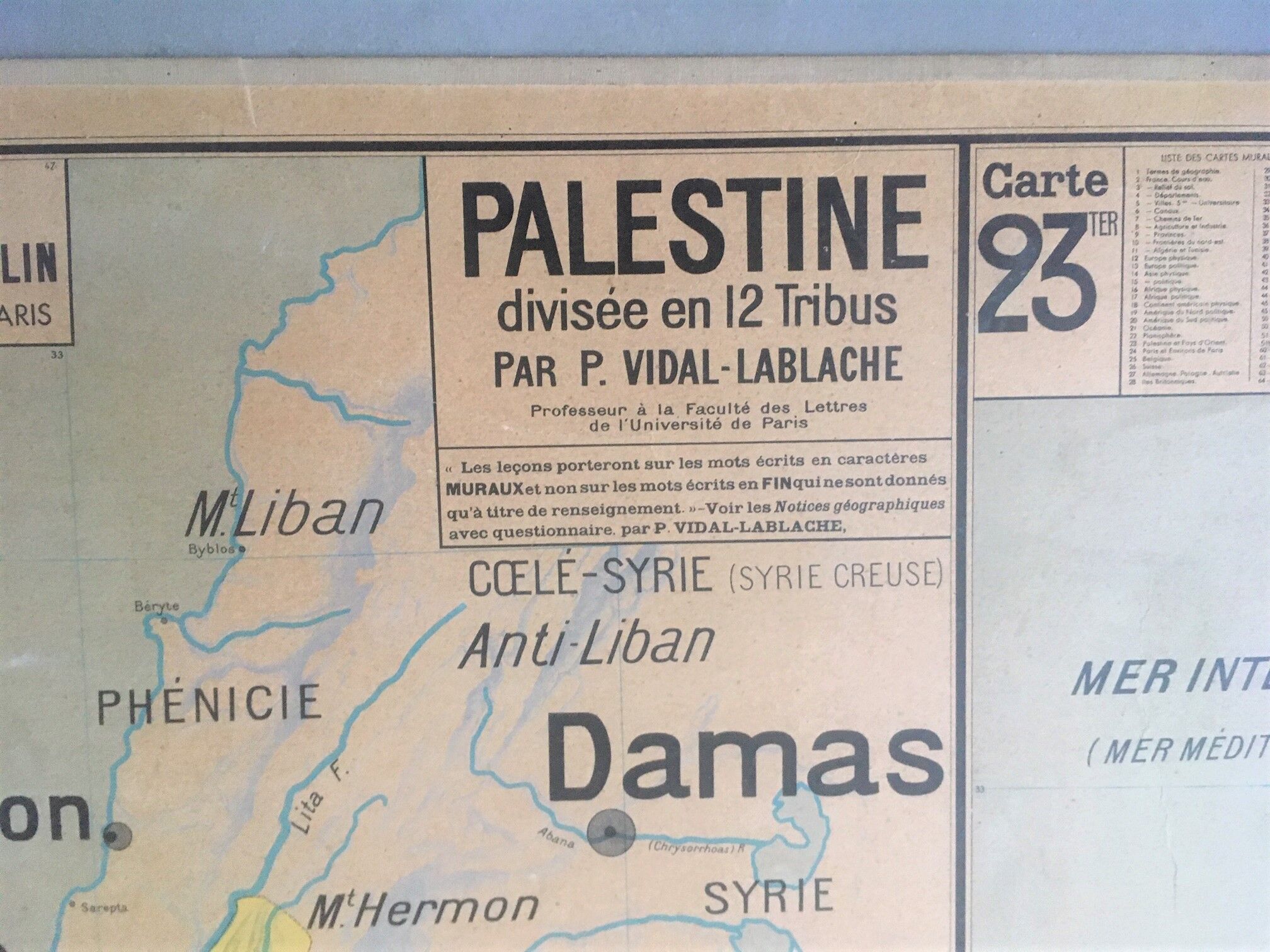 Vidal Lablache School Card No. 23 Palestine