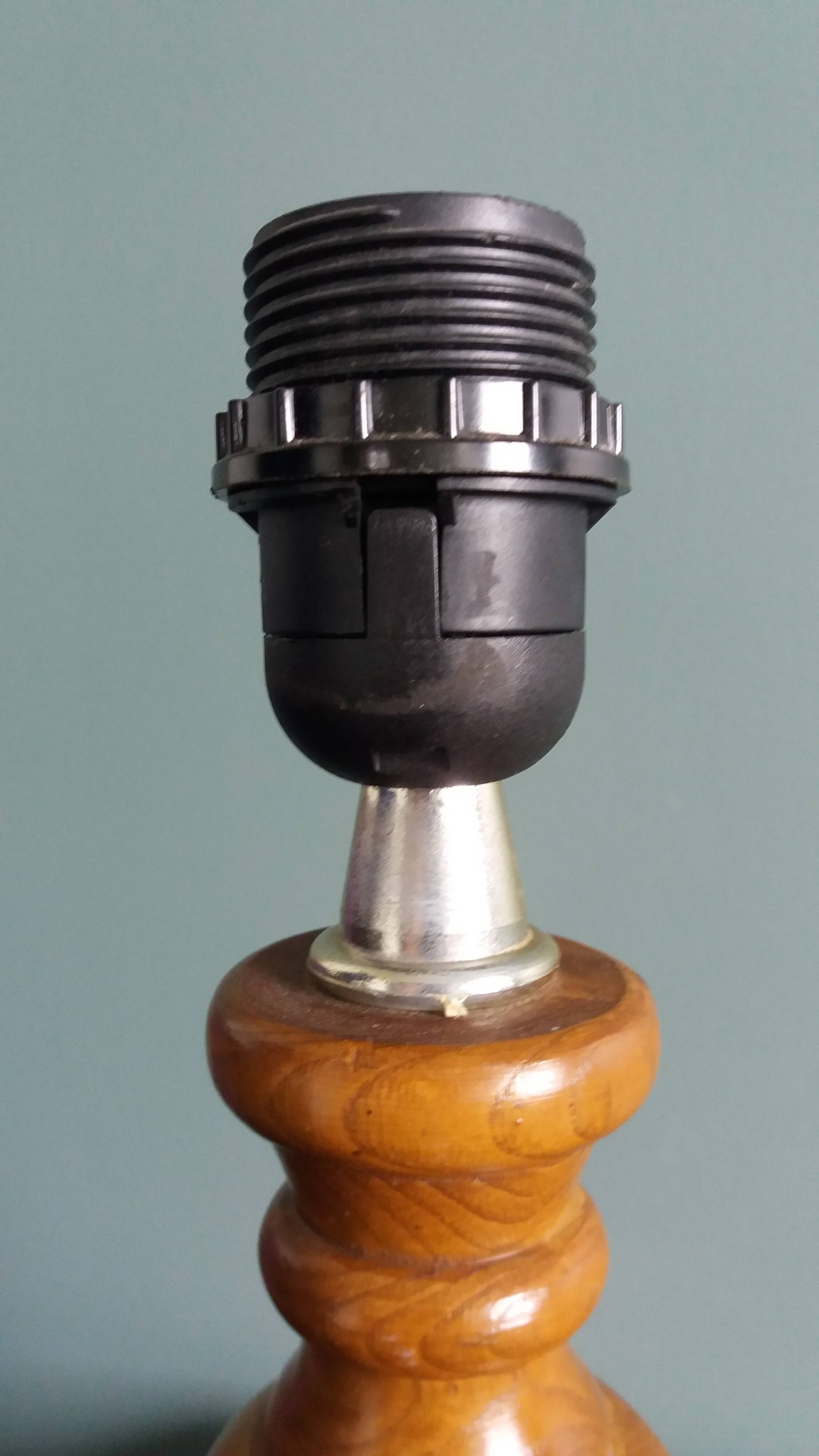 Lamp, turned wooden base