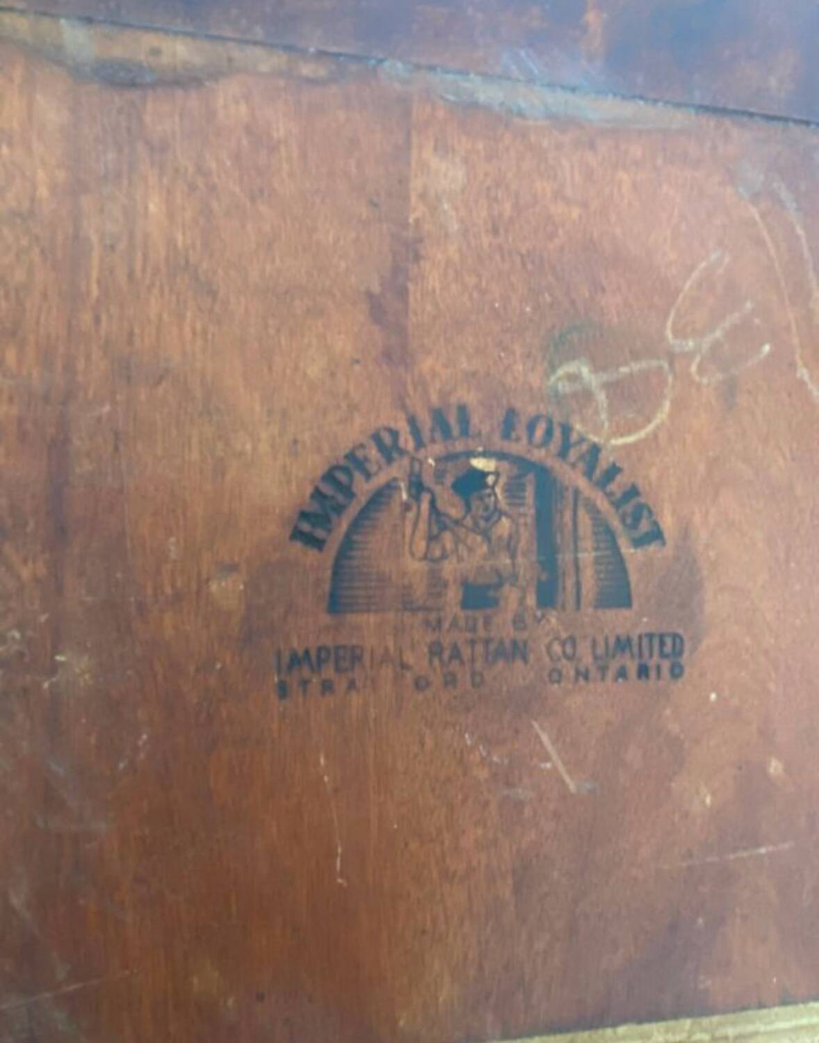 Set of 4 Imperial Loyalist brutalist wooden chairs, vintage 60s design