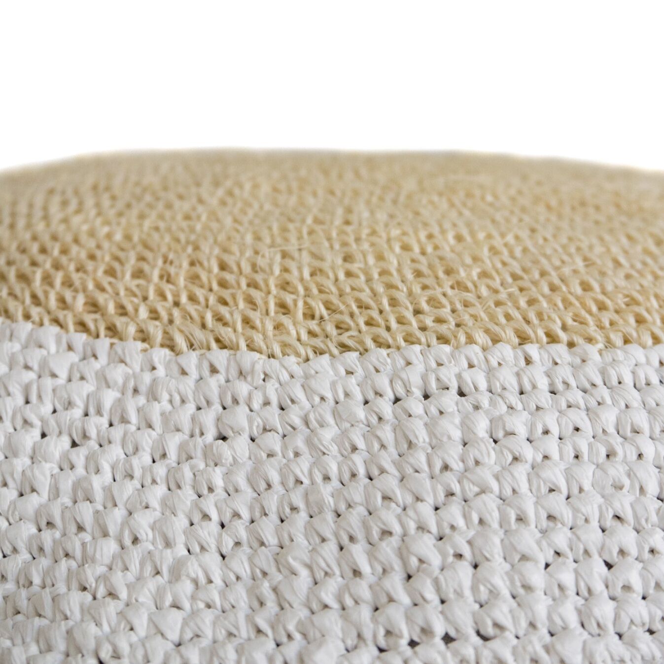Hand-woven floor cushion or ottoman