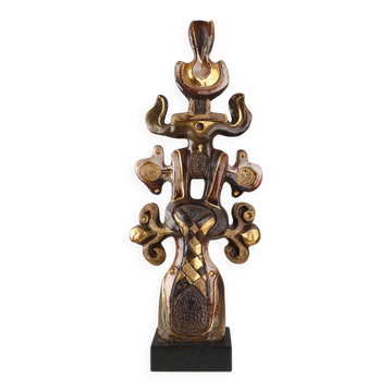 Totem signed and numbered by Elisabeth Vandeweghe for Perignem, Belgium, 19