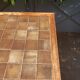 Pine and brown ceramic table, 1960s