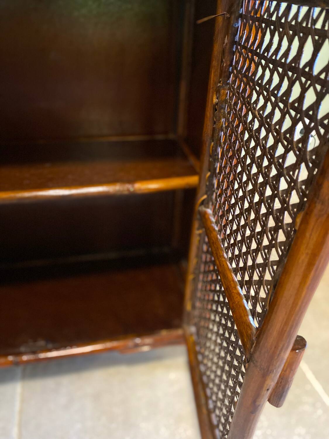 Vintage rattan shelf