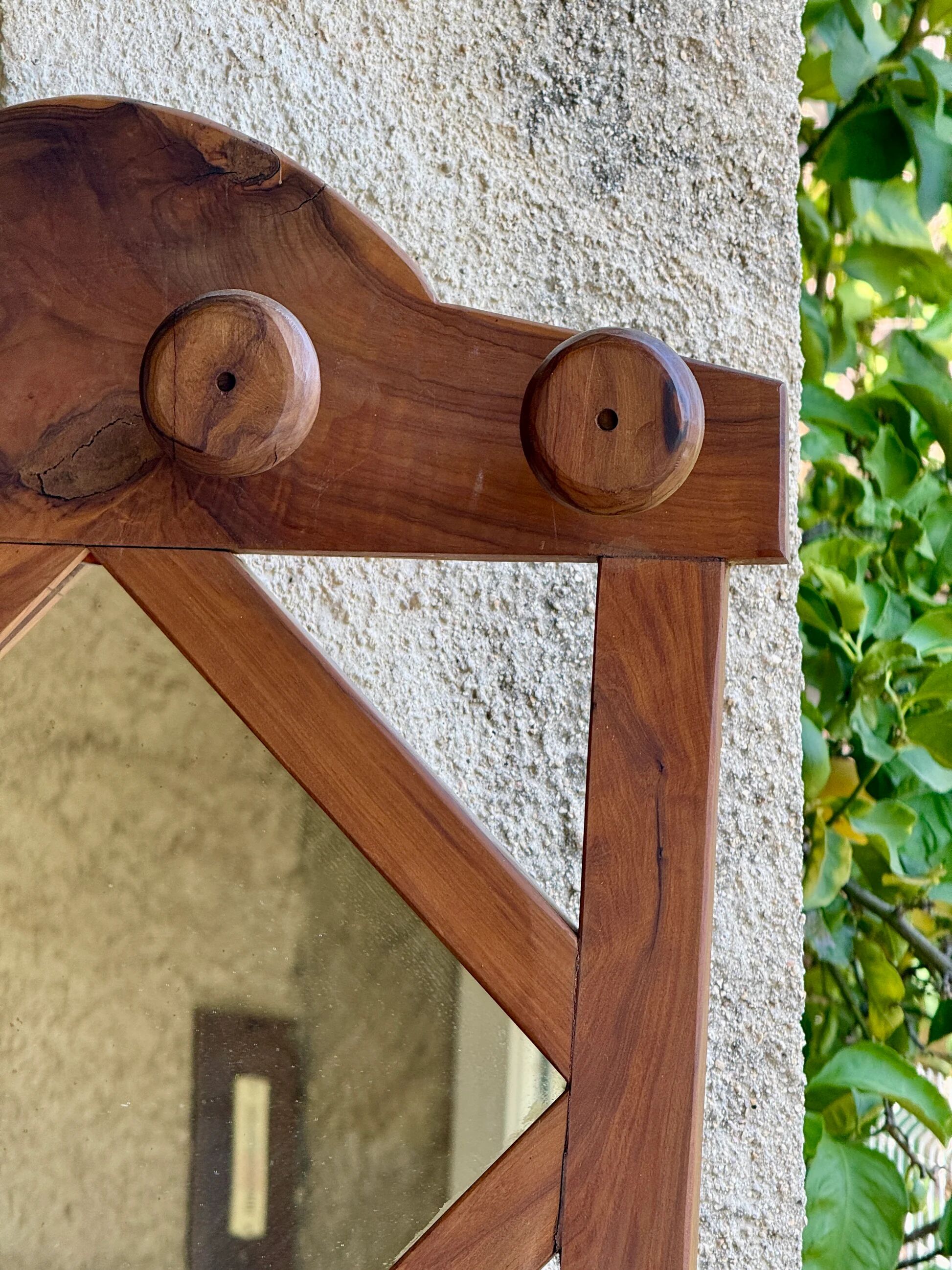 Coat rack / coat stand and umbrella stand in olive wood