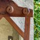 Coat rack / coat stand and umbrella stand in olive wood
