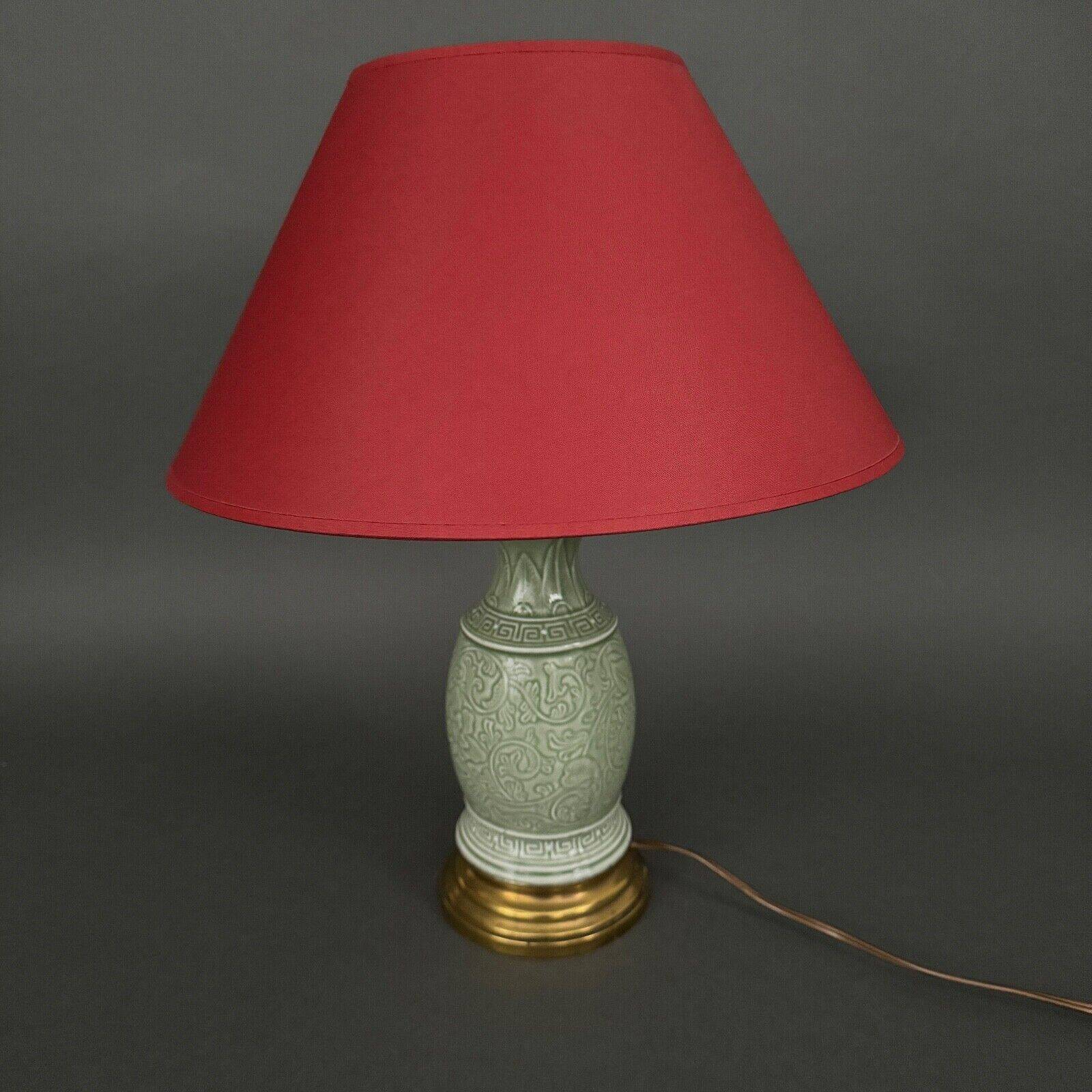 Napoleon III lamp in green cecidon on a brass base