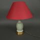Napoleon III lamp in green cecidon on a brass base