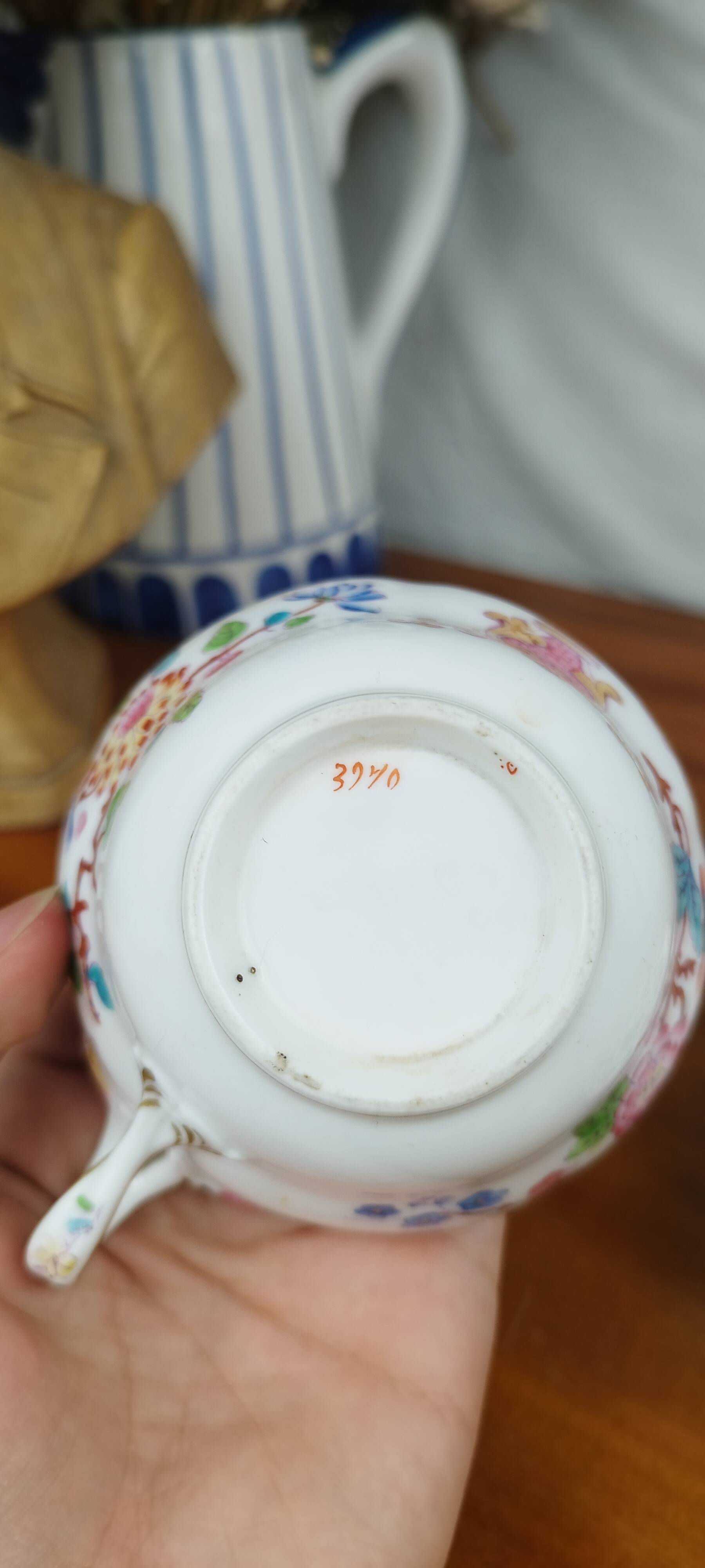 Porcelain Cup & Saucer, Palais Royal Lahoche in Paris, 19th Century Chinese Decor