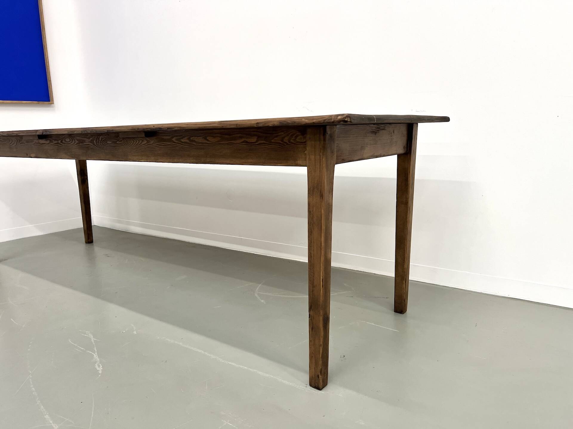 Large solid pine farmhouse table with spindle legs