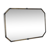 Art Deco beveled rectangular mirror frame silver 80x54cm