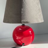 Red ceramic lamp from the 80s/90s
