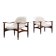 Pair of “Tiki” lounge chairs in teak and bouclé Busnelli Italy 1960