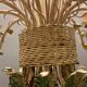 Large Vintage Italian Tole Flower Chandelier with 12 Lights