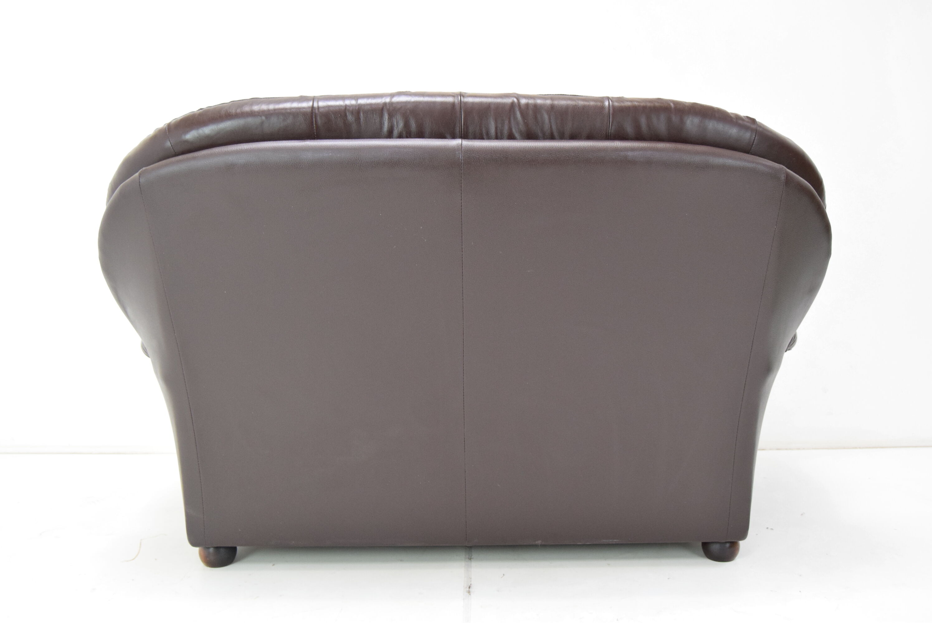 Mid-century Leatherette Two Seat Sofa,1990's.