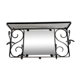 Wall coat holder and forged iron mirror