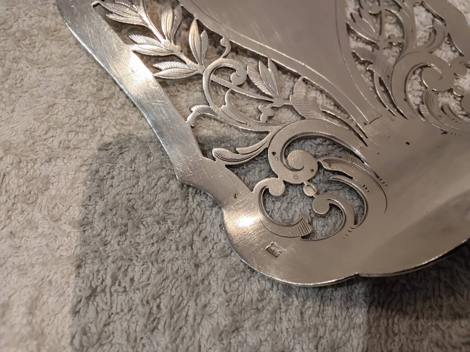 Asparagus server with 950 silver handle, Minerva silversmith Soufflot LXVI