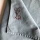Old harvest tablecloth in linen and cotton tinted in steel blue