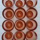 Lot de 12 verres à eau en verre rose art déco