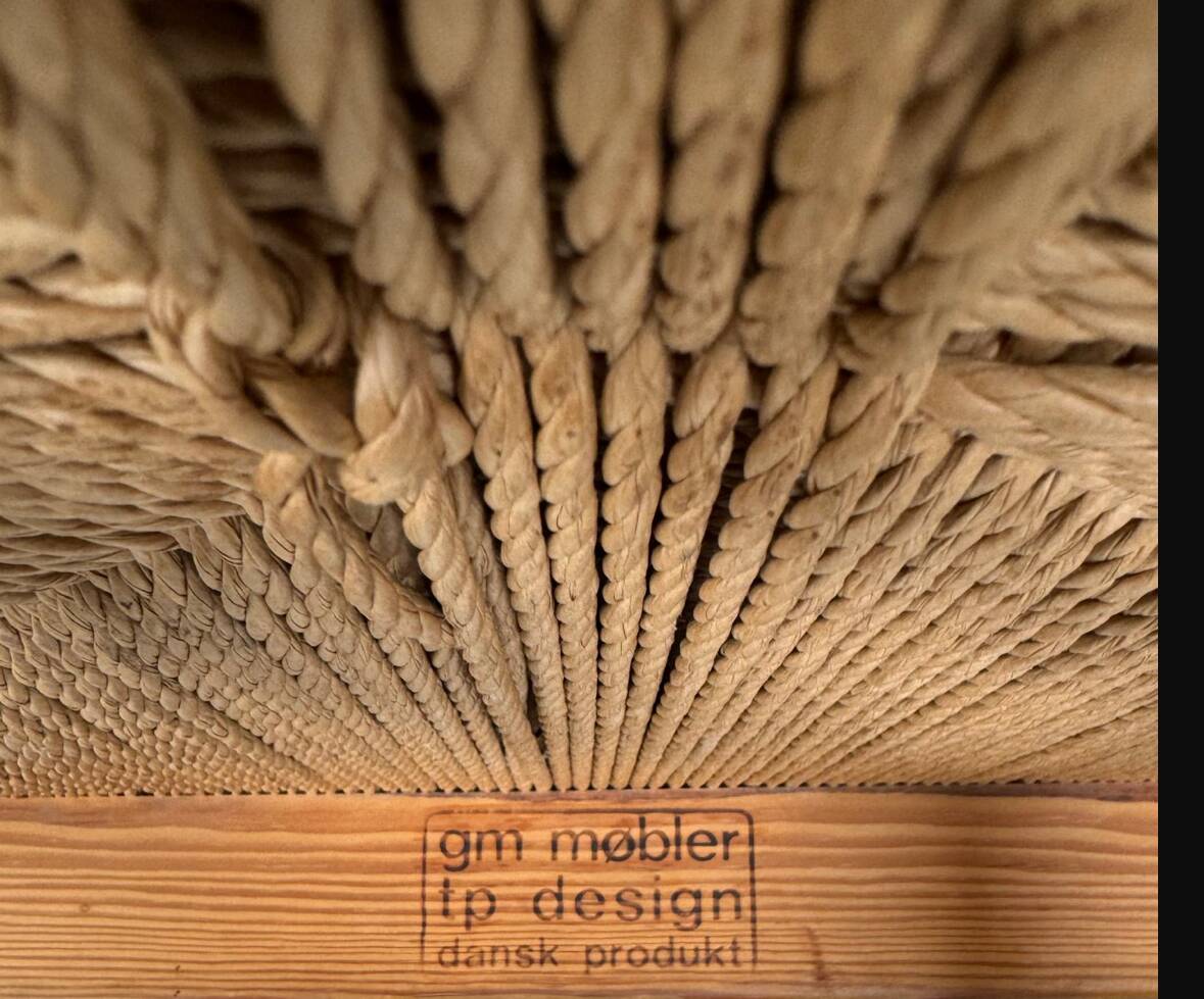 Chaises danoises vintage en pin avec corde en papier par TP Design pour Gm Møbler, années 1970, lot de 6