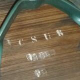 Wooden and metal industrial screw stool