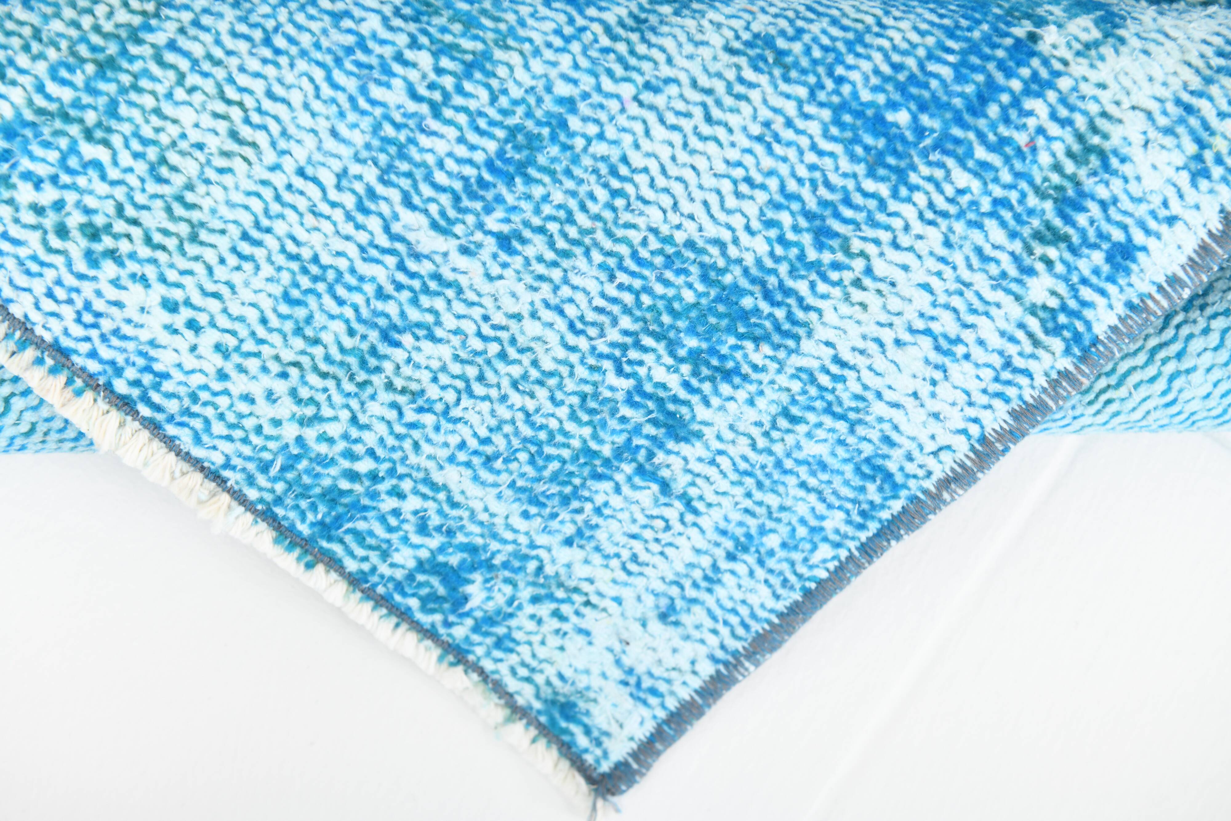 Tapis de cuisine bleu vintage, tapis couloir, 56x268 cm