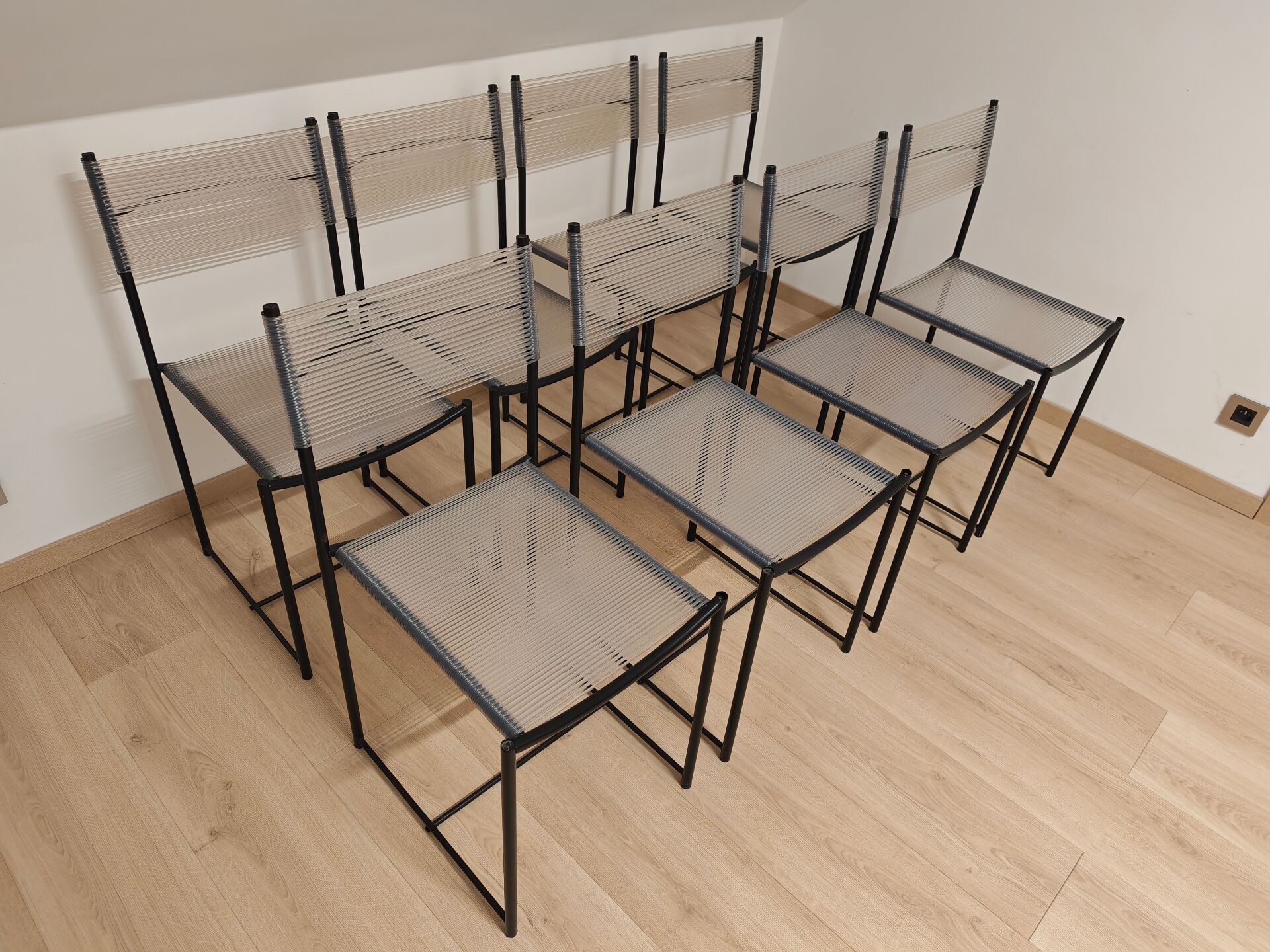8 vintage Spaghetti chairs - By Belotti for Alias