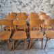 Ensemble de 6 chaises bistrot françaises vintage en bois courbé par Luterma, vers 1950–1970