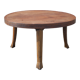 Wooden coffee table with cast iron legs