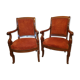 Pair of mahogany armchairs, Restoration period 1820-1830