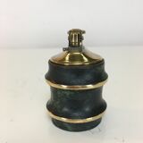 Black and gilded 1950s table lighter, bamboo design