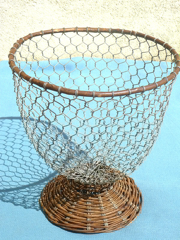 wicker paper basket, screened