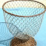 wicker paper basket, screened
