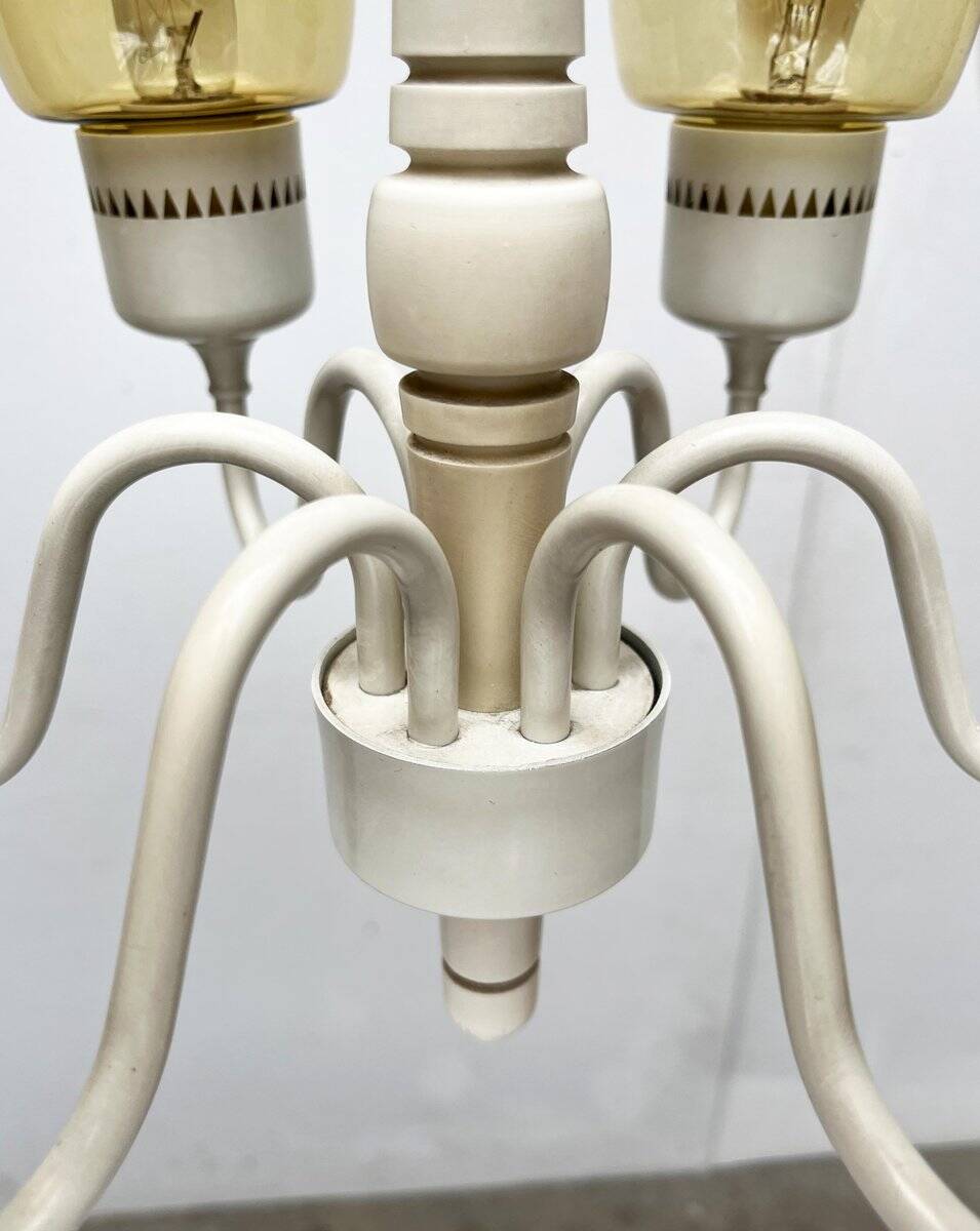 Swedish mid-century chandelier T526 with amber glass by Hans-Agne Jakobsson for Hans-Agne Jakobsson Ab, 1960s.