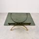 Brass and smoked glass italian coffee table, 1970s