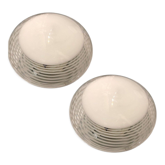 Plafonniers en verre de Murano italien de Venini années 1980, Set de 2