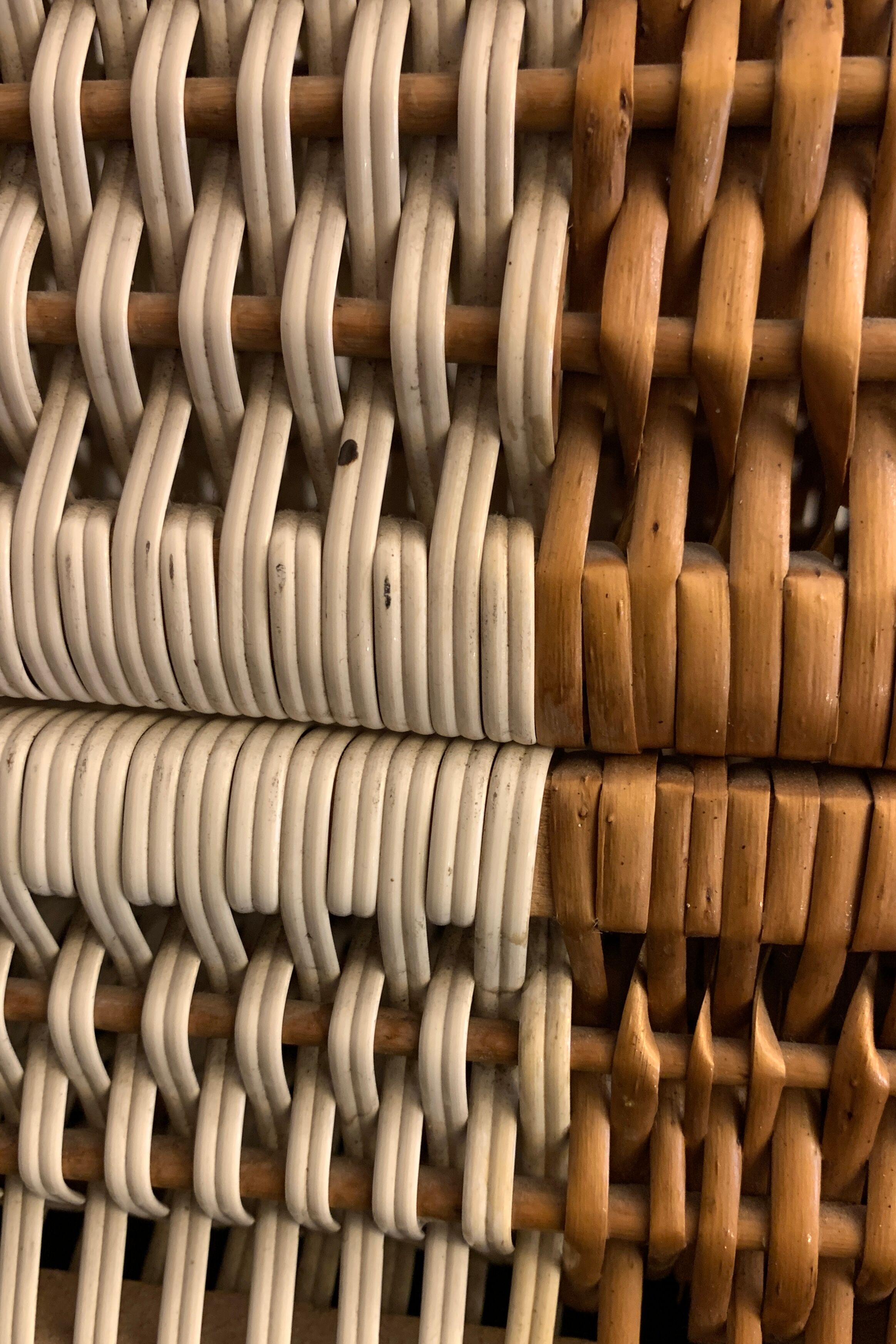 Rattan handbag and scoubidou's threads, 1950