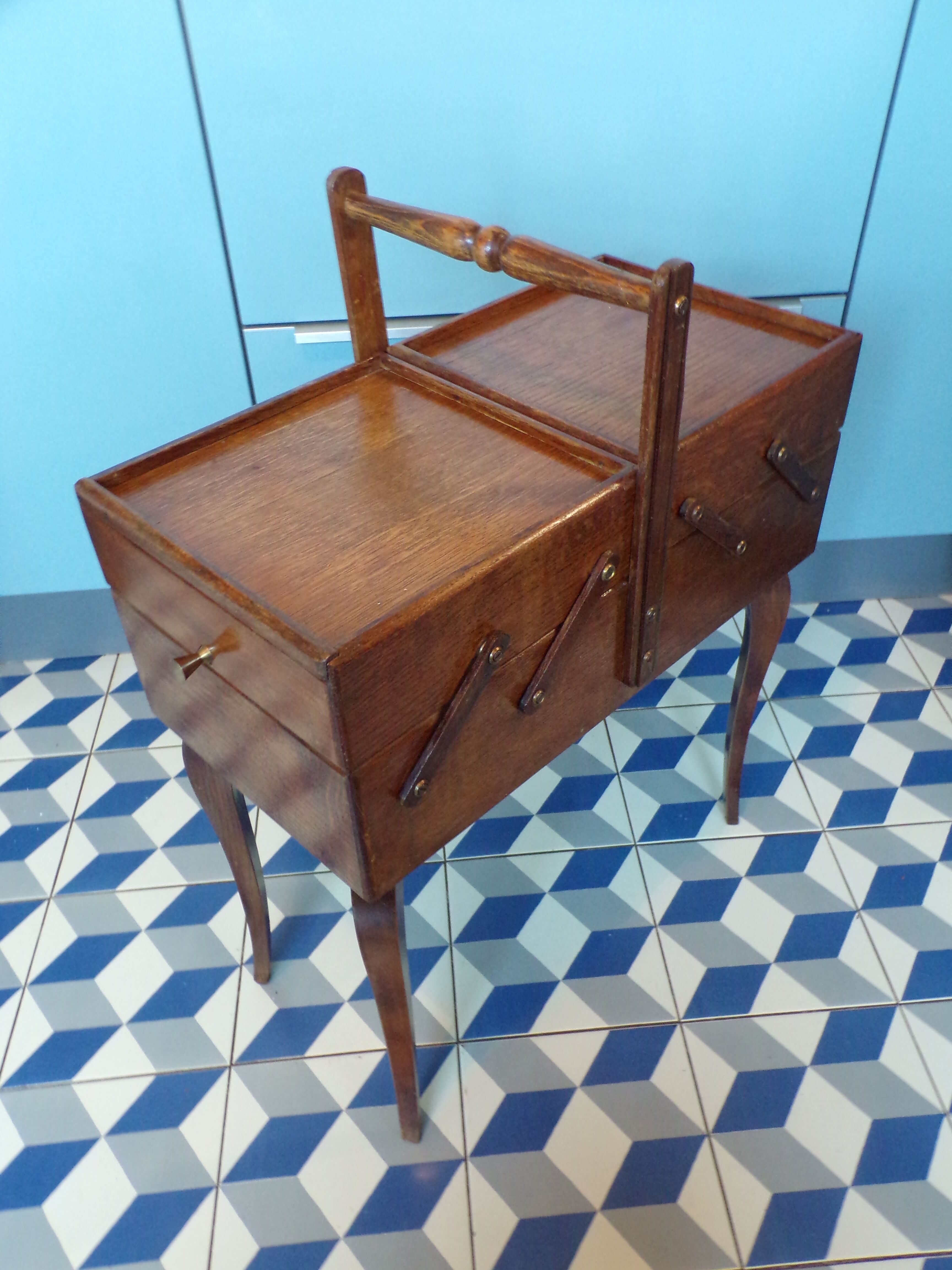Vintage sewing cart