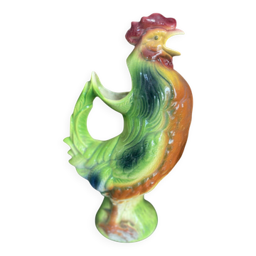 Saint-Clément rooster barbotine jug