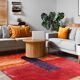 Berber mr4015 beni mrirt handwoven rug from morocco, geometric - red / orange