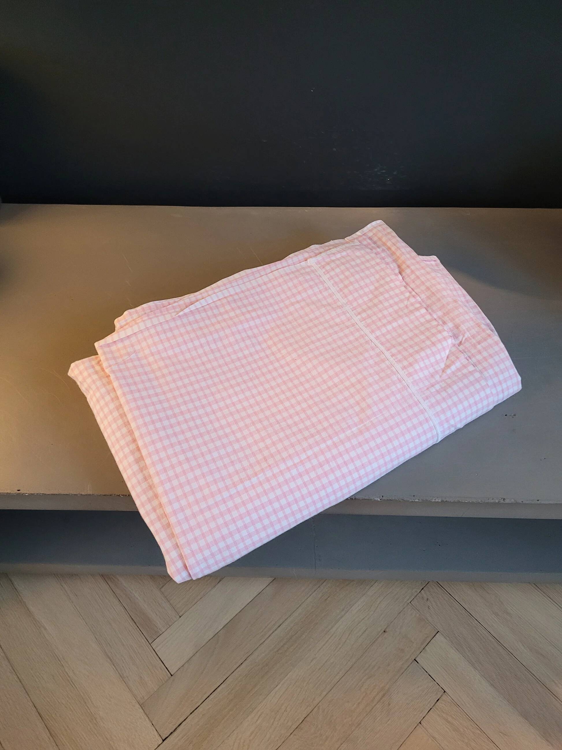Drap - pièce de tissu - nappe vichy rose - 290x220cm - 912