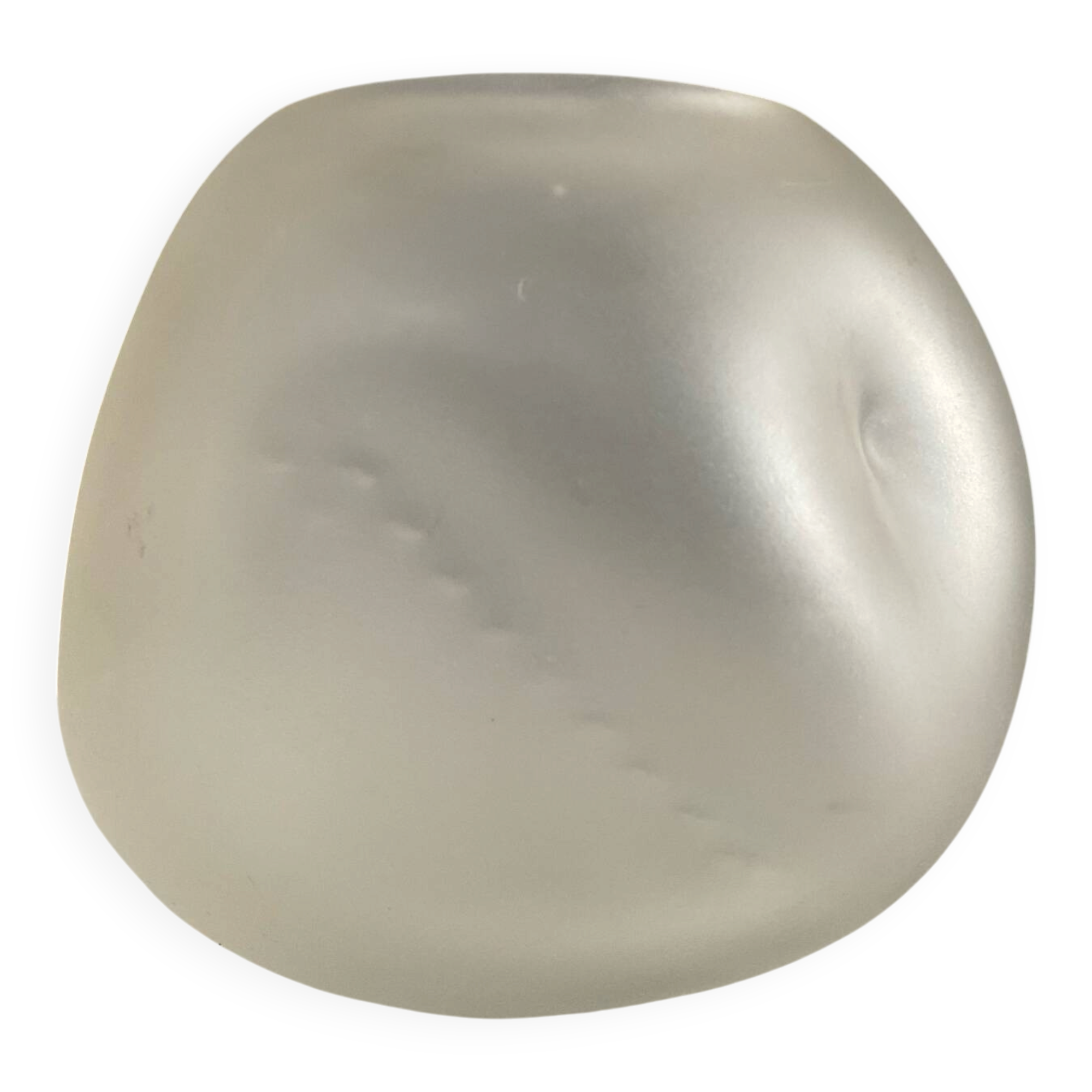 Vintage round irregular frosted glass vase